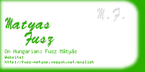 matyas fusz business card