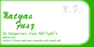 matyas fusz business card